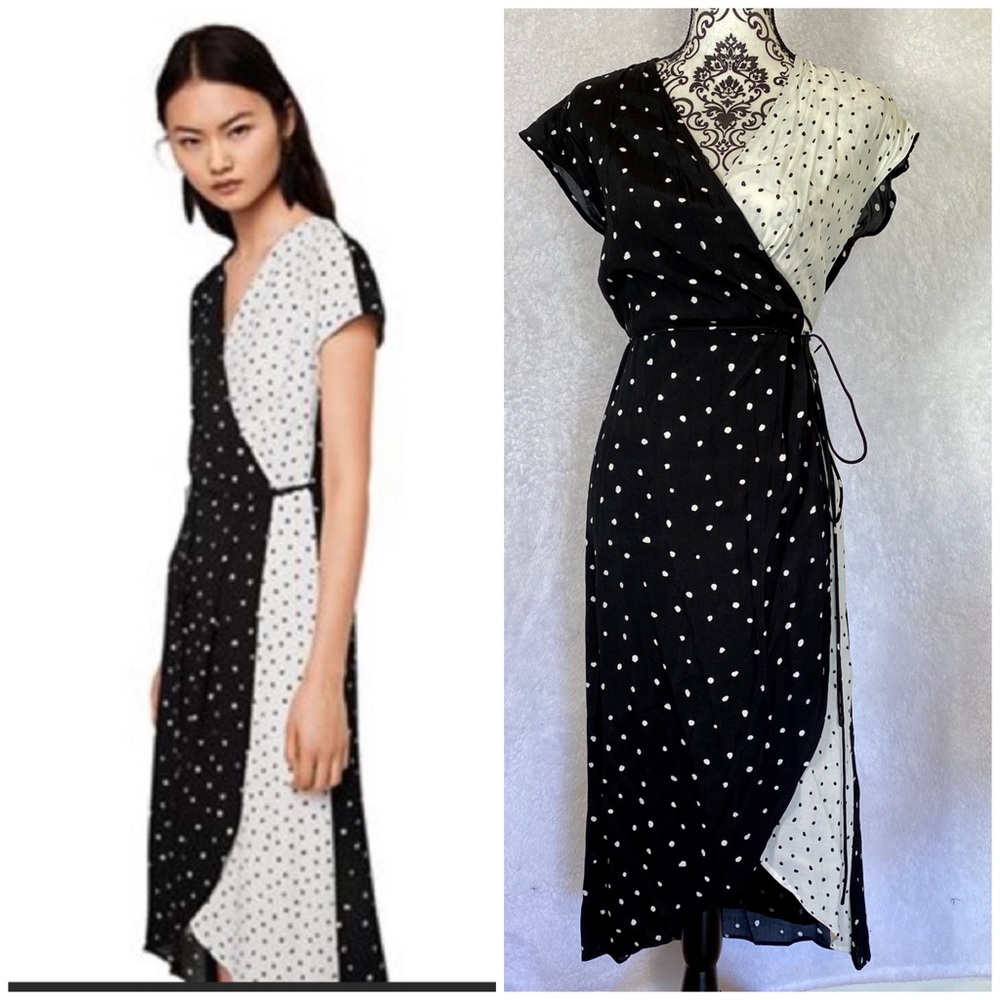 MNG Wrap Polka Dot Dress